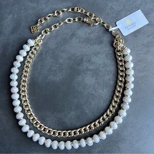 KENDRA SCOTT REBECCA GOLD MULTI STRAND NECKLACE IN WHITE HOWLITE NWT 98$